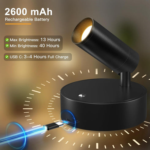 Dimmable, 4 Pack) Kimjo Spot Lights Indoor, Wireless LED Spotlight, Uplighting Indoor with Remote and Accent Lighting