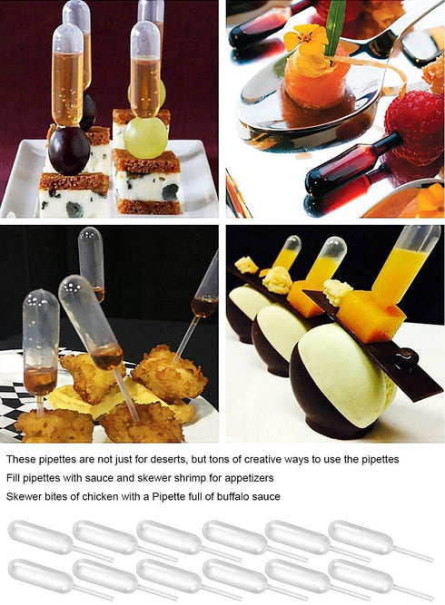350pcs 4ml Mini Squeeze Transfer Cupcakes Pipettes, Disposable Plastic Droppers for Cupcake, Dessert