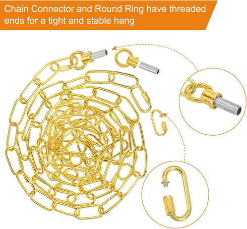 10 65 lbs PATIKIL Feet Lighting Chain for Hanging Lamp, Chandelier Chain Light Fixture Chain Load Capacity for Pendant