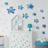 Zonon Sea Turtle Wall Decals, Ocean Turtle Vinyl Stickers for Underwater Bathroom Decoration (Blue, 24pcs)