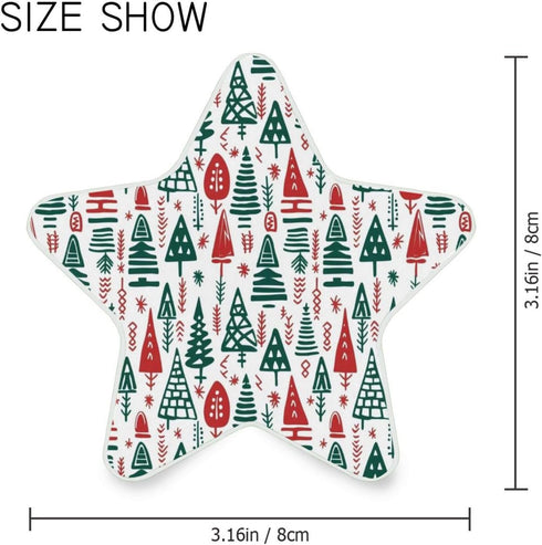ALAZA Red Green Christmas Tree White Star Shaped LED Night Light Dusk to Dawn Sensor Plug in Night Home Decor Desk Lamp