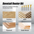 5PCS Set 1/2 Inch 1/4" 3/8" 1/2" 5/8" 3/4" Dovetail Router Bit Shank, Dia Carbide Router Bits for Woodworking, Wood