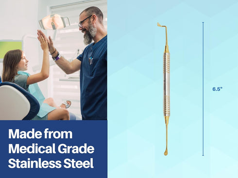 Sinus Lift Kit (5 pcs) - Stainless Steel Cassette Gold Plated for Dental Implant Use by Wise Linkers