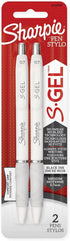 SHARPIE S-Gel Gel Pens, Medium Point (0.7mm), Pearl White Body, Black Gel Ink, 2 Count