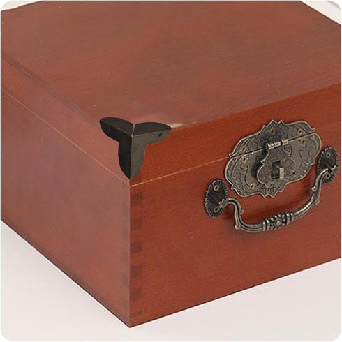 bociloy 24PCS 0.87" 0.87" Metal Box Corner Protectors, x Antique Bronze Triangle Edge Guard for Furniture, Cabinet
