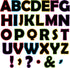 Qyeahkj 300 PCS Large 7" Font Bulletin Board Letters, Black with Rainbow Neon Decoration Border for Classroom Decor