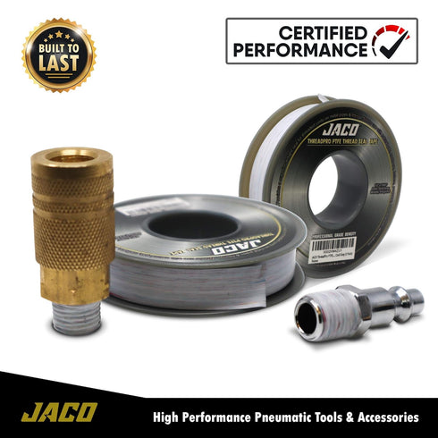 JACO ThreadPro High-Density Thread Seal Tape - 1/2" x 125 ft. (Mega Roll), Professional PTFE Pipe Sealant