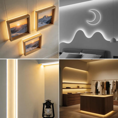HEGEHE 16.4ft 24V Dimmable 3000K-6000K, COB LED Strip Lights, Tunable White CCT LED Strip, Dotless Tape Light DIY