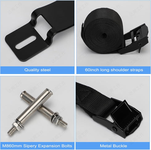 2PCS Propane Tank Holder, Steel Fabrication Nitrogen Tank Mount with Screws and Safety Chain, Suitable for 4"-12" Gas