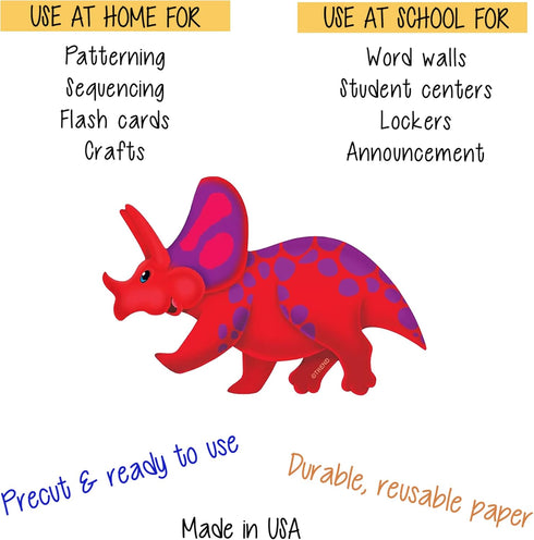 Dinosaur Bulletin Board with Cutouts, Dino Themed Letters, Border, Mini Rewards Card Set for Classroom Decorations