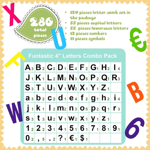 Tenare 268 Pcs Bulletin Board Letters, Alphabet Numbers and Punctuation Cutouts for Classroom Chalkboard Bulletin Board