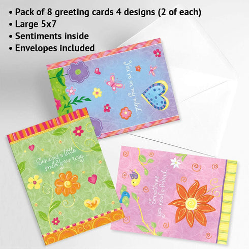 Thinking of You Religious Greeting Cards Value Pack - Set of 8, 5" x 7" Cards
