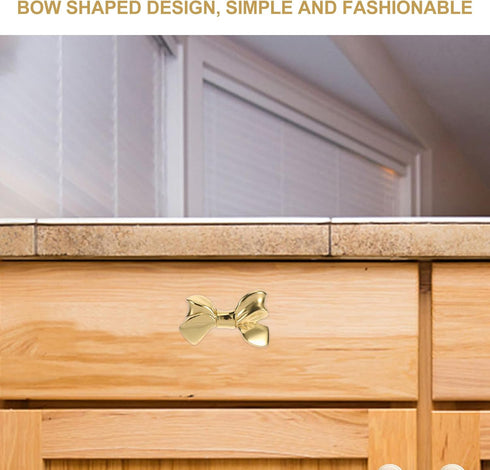 50x31x25mm Brass Bowknot Drawer Handle Cabinet Knob, Metal Pull for Cupboard, Wardrobe, Shoe Cabinet and Bedside Table
