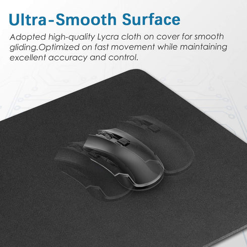 Mouse Pad 9.5×8.0×0.12 inches, Premium-Textured Non-Slip Rubber Base Mouse Mat for Office & Home, Black