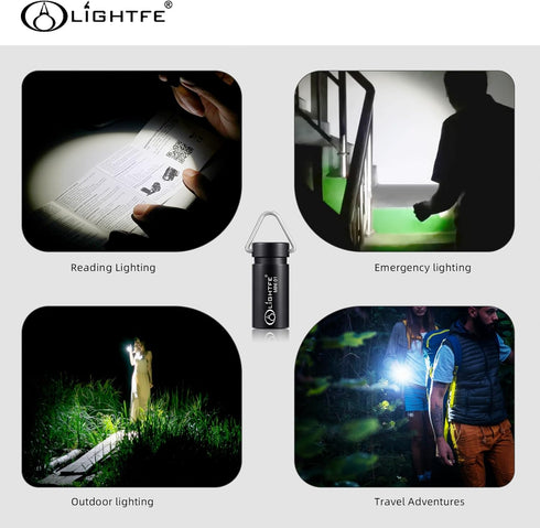 LIGHTFE MINI01 Keychain Flashlight - Mini Keychain Light, Small and Bright (Mini01 Black)