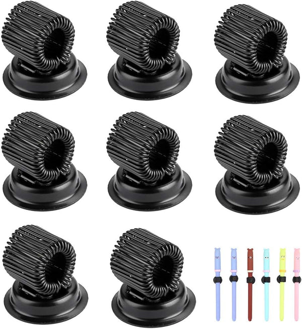 BTSKY Stainless Steel Pen Holder Clips 8 Pack (Black)