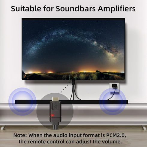 YEUGICEO 192KHz PCM 2.0, Dolby 5.1, 5.1 5ft HDMI eARC/ARC to Optical Coaxial SPDIF Audio Converter with CEC Volume