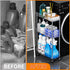 Yieach 3 Wheels,6.3W Clear Tier Slim Rolling Storage Cart with Thin Shelf,Bathroom Storage Cabinet,Skinny Laundry