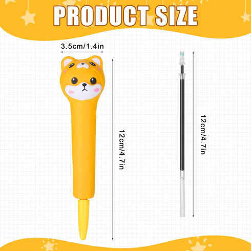 PerKoop 80 Pcs Cute Squishy Pens - Squeeze Pens with 40 Refills, Cartoon Animal Gel Ink Pen