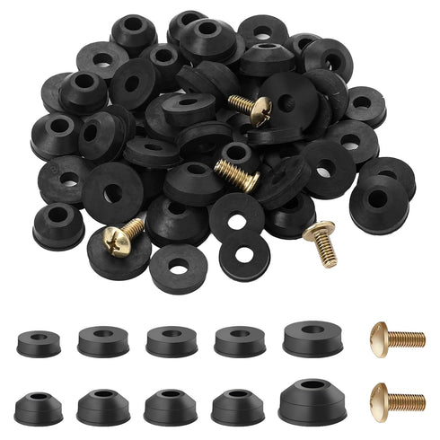 Faucet Washers, 58 Pack Faucet Washer Assortment Kit for Repairing Faucet Leak Worn Out Washers