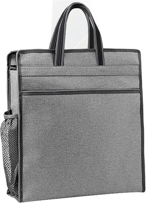 enyuwlcm Oxford Zippered Document Bag, File Tote Bag Pouch with Handle for Carrying Paper Files, 1 Pack (Gray)