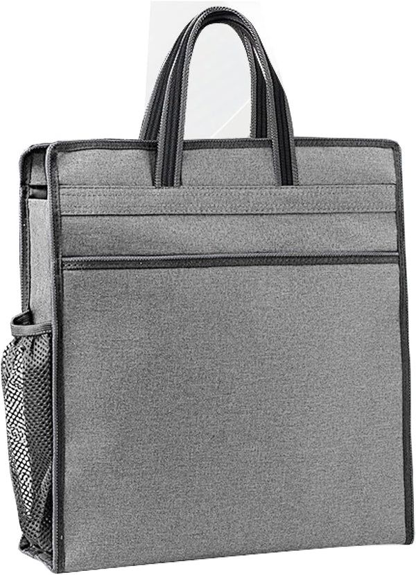 enyuwlcm Oxford Zippered Document Bag, File Tote Bag Pouch with Handle for Carrying Paper Files, 1 Pack (Gray)
