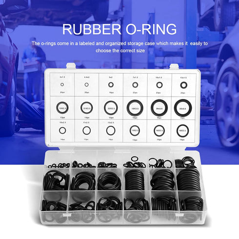 18 Sizes Rubber O Assortment Set, 279pcs Hydraulic Plumbing Gasket Seal Kit for Automotive Commercial Use