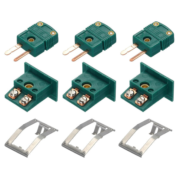 MECCANIXITY R/S Type Thermocouple Wire Connectors, Male Plug with Panel Mount Mini Socket, High Temperature