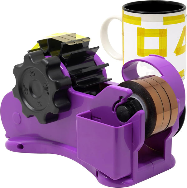 Purple Heat Tape Dispenser for Pre-Cutting Heat Resistant Tape, Fast Multi-Tape Cutter, Semi-Automatic, 1" Core