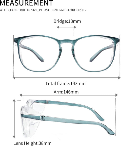 Safety Glasses Anti Fog Goggles, Blue Light Blocking Protective Eyewear for Men Women, 2 Pack (new-blue+new-purple)