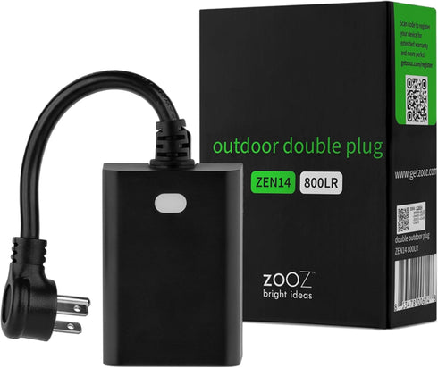 Zooz 800 Series Z-Wave Long Range Outdoor Double Plug ZEN14, Hub Required for Home Assistant and Hubitat