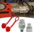 Taper Face Coupling 3/8" NPT, 2 Dust Caps C-604, 10,000 PSI High Pressure Hydraulic Quick Couplings