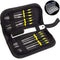 Wood Rasp File Kit - 12 Assorted Small Metal Needle Files Set with Brush and Hand Strap Carrying Case
