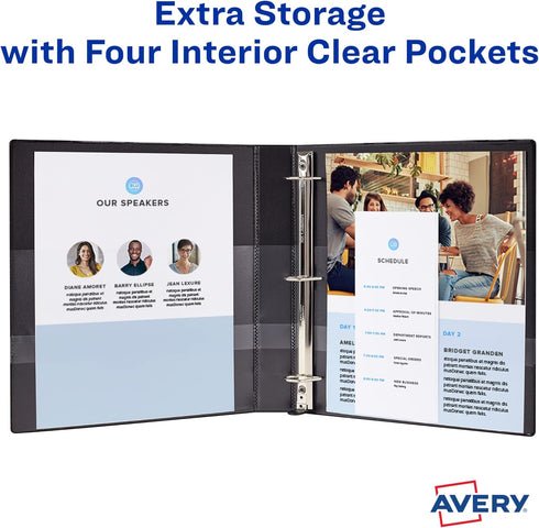 Avery Dual Color Heavy-Duty View Binder, 1" Slant Rings, Pool Blue/Lavender, Holds 250 Sheets (79899)