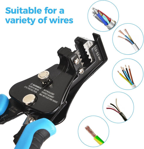 WGGE 3 IN 1 Adjustable Heavy Duty Wire Stripper/Cutter Tool for 8-18 AWG Solid and Stranded Wire