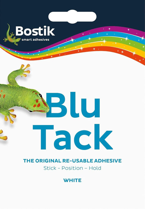 Bostik Blu Tack, Multipurpose Reusable Adhesive, Non-Toxic, Handy Size, White