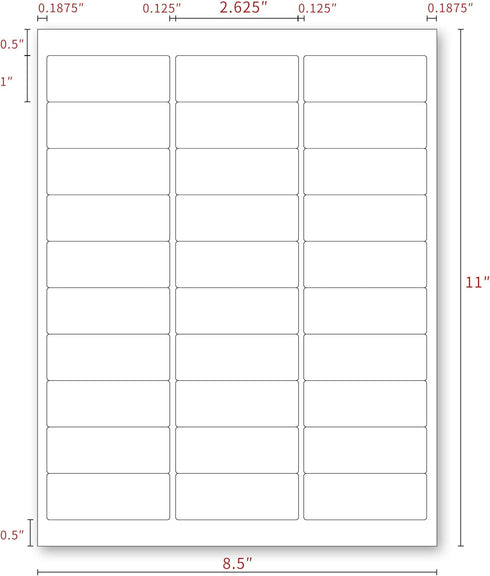 KKBESTPACK 30 1 2-5/8 (100 3000 (KK30) Label Sticker, Address Labels Up Shipping Labels x Self-Adhesive Barcode FNSKU