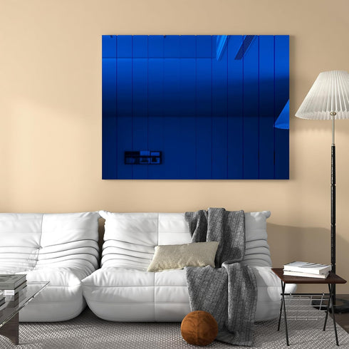 WESTICK Blue Mirror Sticker Sheet - Self Adhesive Peel and Stick Wallpaper for Kitchen Cabinets and Countertops