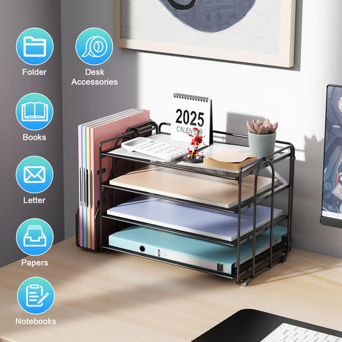 4-Tier 4-Tier) gianotter Paper Organizer With Magazine Holder, Desk Organizers and Accessories, Desk Accessories