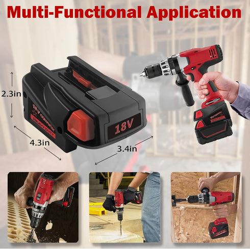 M18 to V18 Adapter for Milwaukee 18V V18 NI-CD Tool, Convert Dewalt 20V 60V MAX XR to Milwaukee V18 Cordless Tools