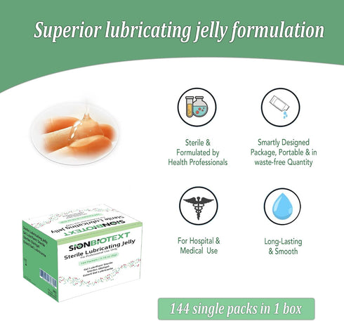 Packets 144 Packs (5g Water-Based Lubricant, Professional Lube in Single for Hospitals and Clinics Use, Lubricating