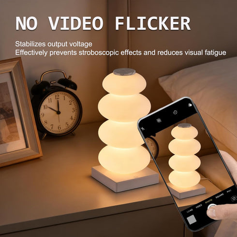 AVEKI RGB Touch Table Lamp, Color Changing Night Light Candy Gourd Design, USB Powered, Bedroom Desk Ambient Light