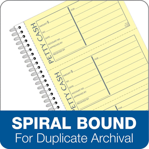 Adams 2-Part, 4 200 Sets (SC1156) Spiral Petty Cash Book, Carbonless, Messages per Page, per Book