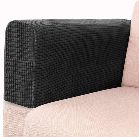 SUPVOX 2pcs Leather Sofa Armrest Slipcover, Elastic Covers for Furniture Armrest Protectors (Green)