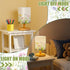 VIHOSE Wild Flower Kids Table Lamp for Bedroom Kids Bedside Lamp with Linen Wooden Nightstand Cartoon Nursery Lampshade