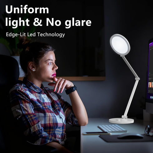 3 Dimming 14W 1200LM Desk Lamp for Home Office, Metal Swing Arm Desk Light, Mode Stepless Desktop Lamp, Computer Task