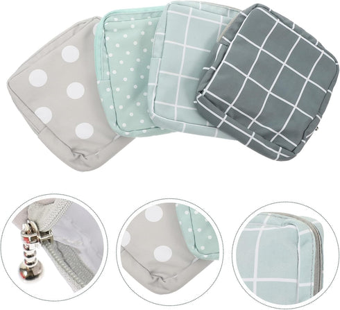 4Pcs Portable Menstrual Pad Storage Bag Waterproof Sanitary Napkin Holder Makeup and Coin Pouch for Teen Girls