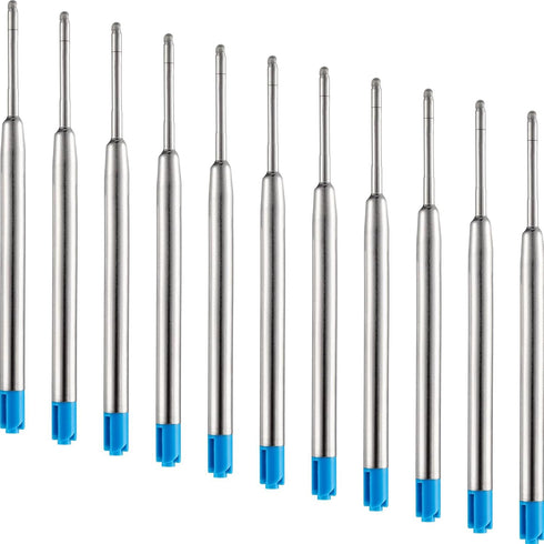 DunBong Blue Ink Refill Pack of 5, Replaceable Medium Point Ballpoint Pen Refills (Blue)