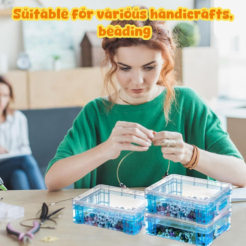 Suzile 25 Pcs Stackable Plastic Crayon Boxes with Snap Lids, Crayon Storage Organizer for Art Crafts Classroom