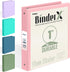 Sooez BinderX 3 Ring Binder, Round Ring 1 Inch Binder, Fits 150 Sheets, Customizable Clear View Cover, Pink